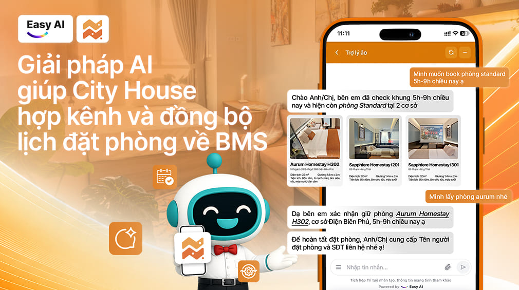AI Chatbot Bất động sản giúp City House tự động hóa quy trình tư vấn và đặt phòng