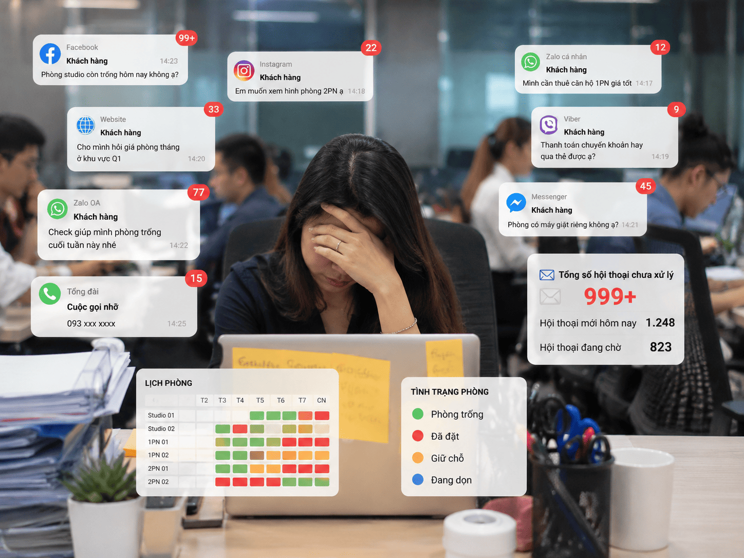 Dữ liệu kh&aacute;ch h&agrave;ng bị ph&acirc;n t&aacute;n, nhiều kh&aacute;ch h&agrave;ng li&ecirc;n hệ c&ugrave;ng l&uacute;c