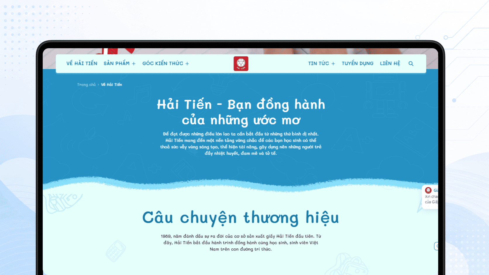 Th&ocirc;ng qua website do JAMstack Vietnam triển khai, Hải Tiến từng bước l&agrave;m mới c&aacute;ch thương hiệu hiện diện tr&ecirc;n m&ocirc;i trường số